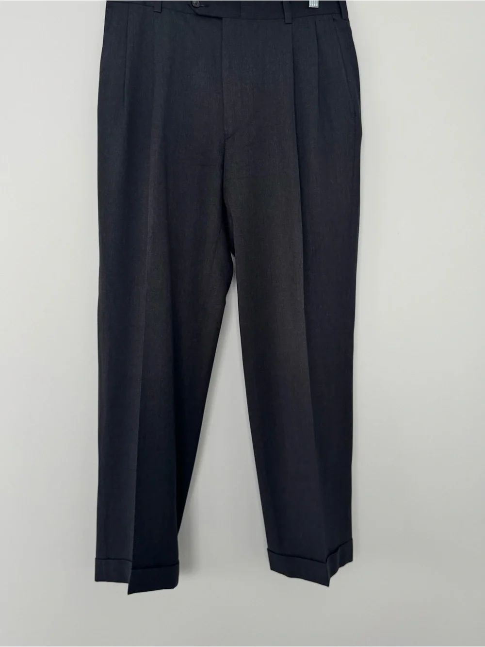 Vtg Hart Schaffner Marx 2 pc Suit 41R 34x30 Gray Gold Trumpeter Wool USA Made